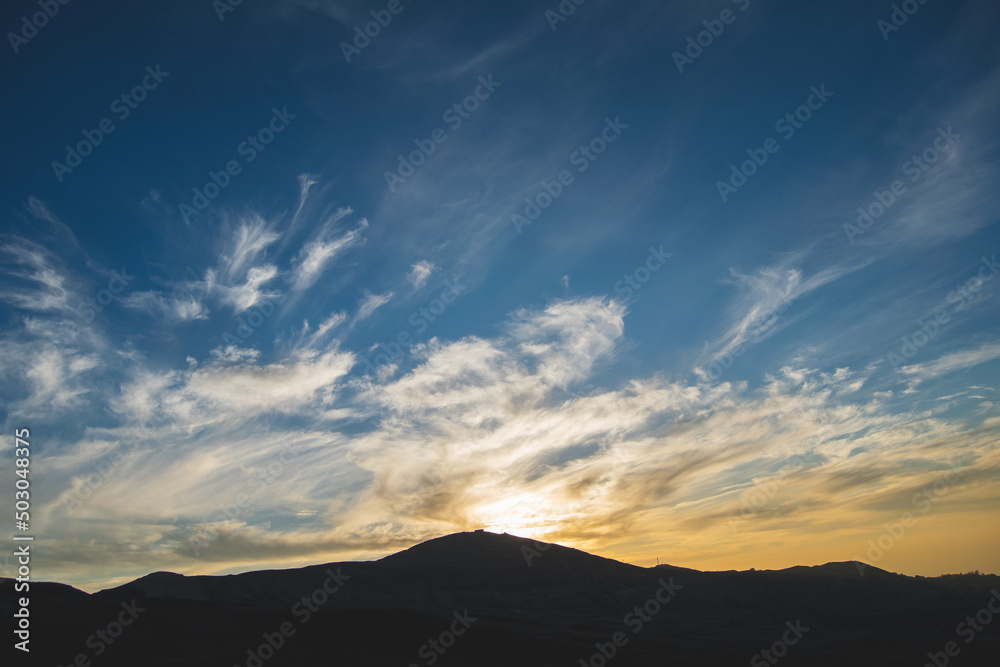 sunset in the mountains