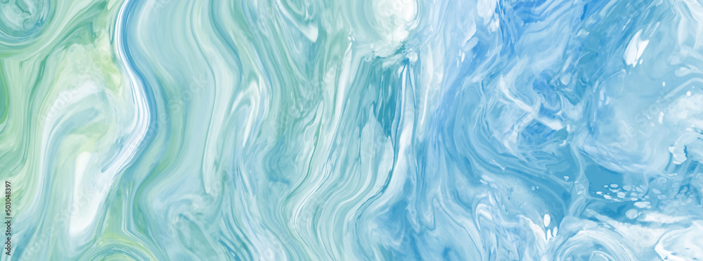 Fototapeta premium Elegant banner template design with blue paint.