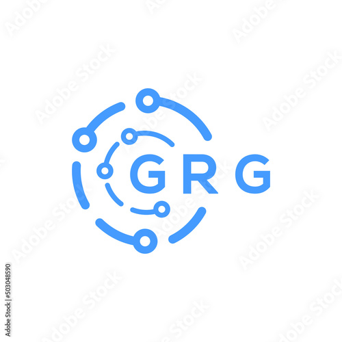 GRG technology letter logo design on white  background. GRG creative initials technology letter logo concept. GRG technology letter design. photo