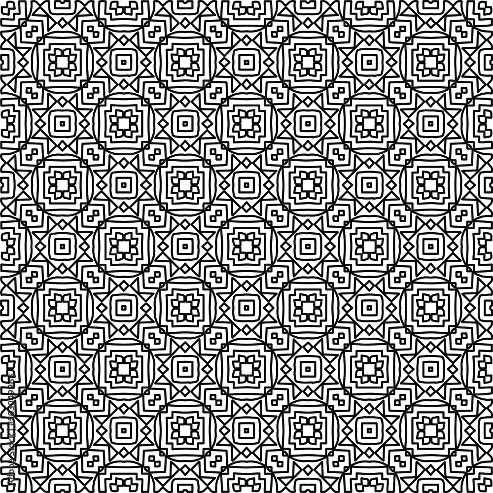 Stylish texture with figures from lines.
Abstract geometric black and white pattern for web page, textures, card, poster, fabric, textile. Monochrome graphic repeating design. Stylish texture with figures from lines.
Abstract geometric black and white pattern for web page, textures, card, poster, fabric, textile. Monochrome graphic repeating design.