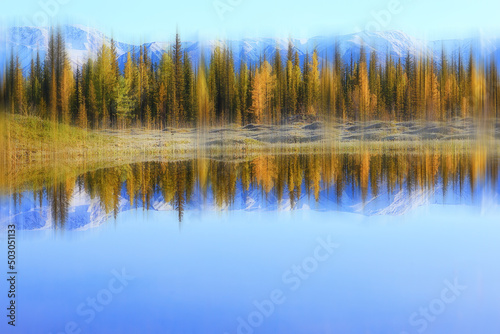 blurred background autumn nature landscape, abstract blur bokeh view of fall trees