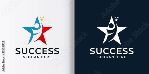 Star Success Logo Premium Vector