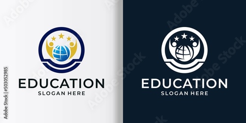 education logo circle concept premium vector