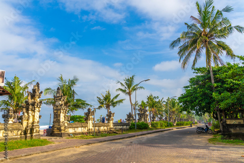 Traditional Balinese architecture in Legian, with the beach in the background. © Daniel Ferryanto