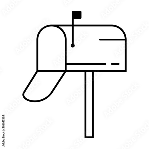 mailbox thin line icon flat ector illustration