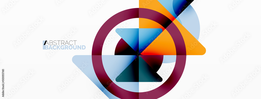 Creative geometric wallpaper. Minimal abstract background. Triangles and circles composition vector illustration for wallpaper banner background or landing page Creative geometric wallpaper. Minimal abstract background. Triangles and circles composition vector illustration for wallpaper banner background or landing page