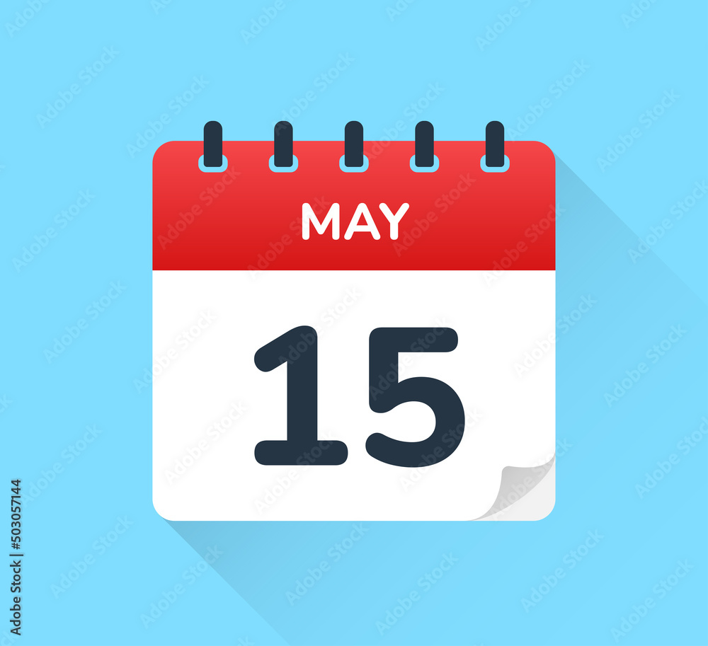 May 15 - Calendar Icon Vector. May 15 - Calendar Icon Vector.