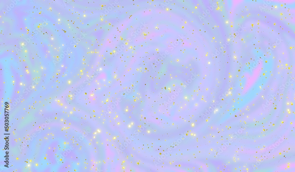 Iridescent holographic background with shining gold glitter Iridescent holographic background with shining gold glitter
