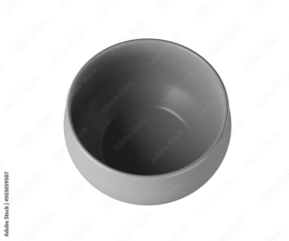 Gray bowl isolated on white background 3D Render Gray bowl isolated on white background 3D Render