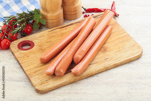 Boiled Pork sausages for brakfast photo