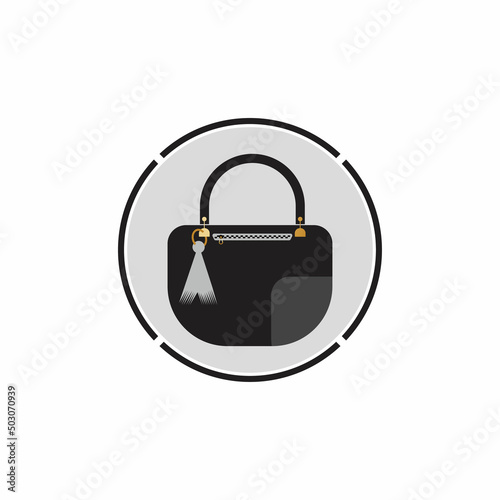 Woman bag icon vector background