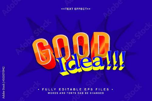 editable good idea text effect.logo text.typhography logo