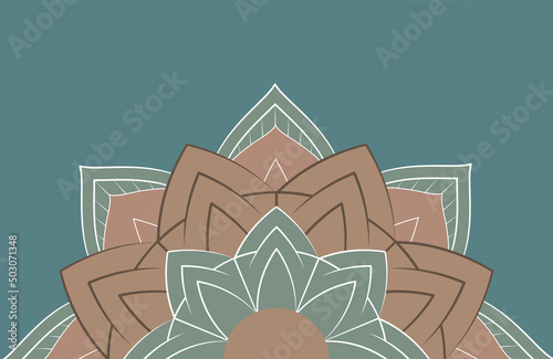Mandala background - calm yoga and zen meditation vector concept illustration