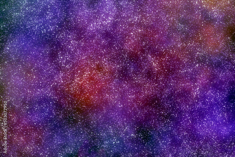 Violet galaxy space illustration background. Night sky with plenty stars.  Galaxy space background. 