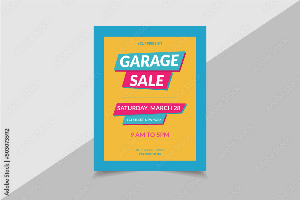 Garage Sale Flyer or poster or leaflet design illustration Garage Sale Flyer or poster or leaflet design illustration