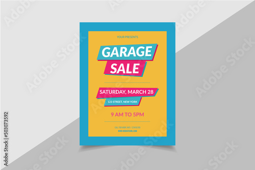 Garage Sale Flyer or poster or leaflet design illustration