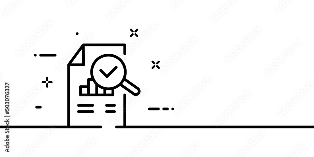 Search file line icon. Magnifying glass. Network settings file. Configurations concept. One line style. Vector line icon for Business and Advertising Search file line icon. Magnifying glass. Network settings file. Configurations concept. One line style. Vector line icon for Business and Advertising