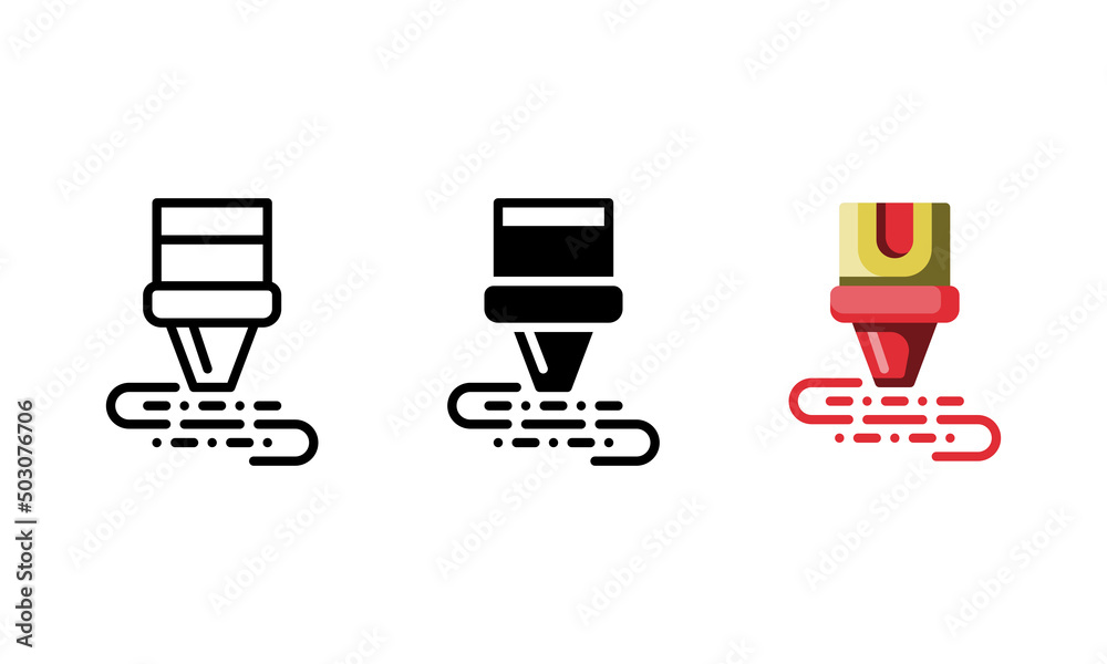 crayon icon. With outline, glyph and flat styles crayon icon. With outline, glyph and flat styles