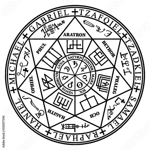 Slika na platnu Seals of the Seven Archangels vector.eps