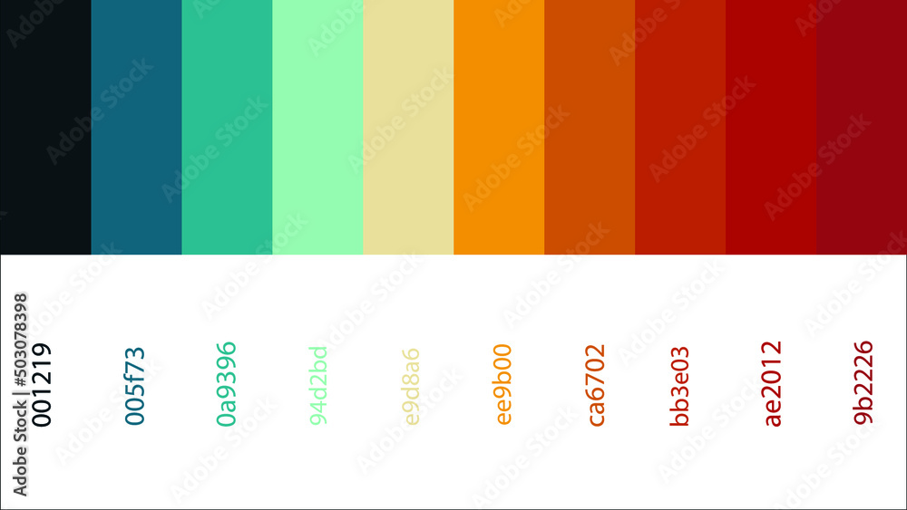 Vecteur Stock retro colors inspiration, vintage colors inspiration, color  palette with code | Adobe Stock