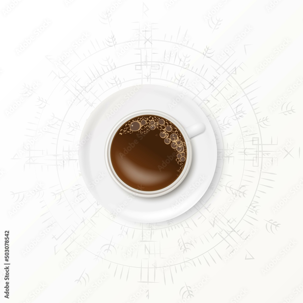 Magic white coffee cup background Magic white coffee cup background