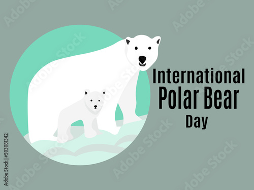 International Polar Bear Day  idea for poster  banner  flyer or postcard