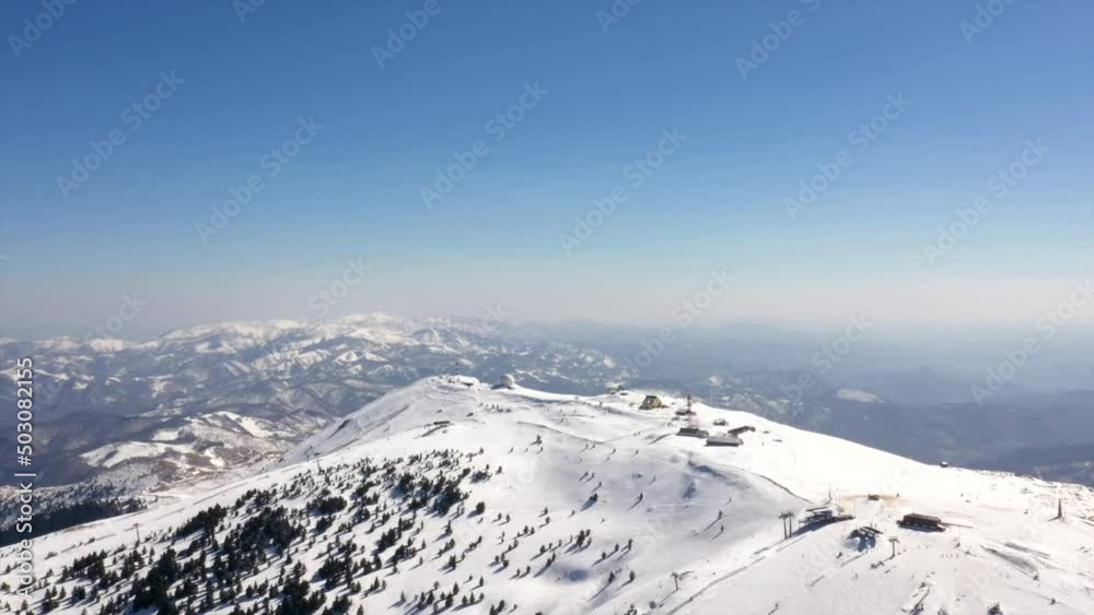 Aerial view of Kopaonik mountain in Serbia at winter time Aerial view of Kopaonik mountain in Serbia at winter time