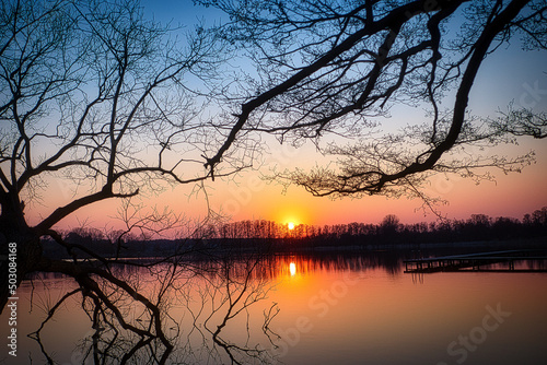 Sonnenuntergang Abendrot Baum - Sunset - Sunrise over sea - - Zossen - Wünsdorf - Brandenburg - Deutschland - Teltow - Fläming © Enrico Obergefäll