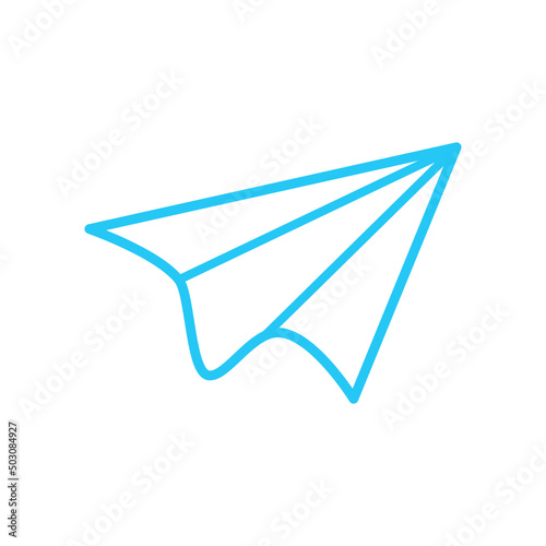 The send or share icon. UI and UX element of app and web. It use analogous color scheme, created as simple as possible to achieve minimal size but the quality of vector graphic is still maintained.