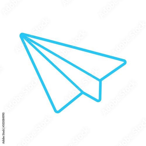 The send or share icon. UI and UX element of app and web. It use analogous color scheme, created as simple as possible to achieve minimal size but the quality of vector graphic is still maintained.