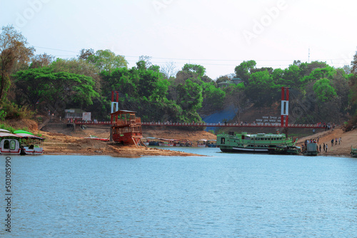 The hanging bridge in Rangamati, Bangladesh. Landscape view of most popular tourist spot in Rangamati.