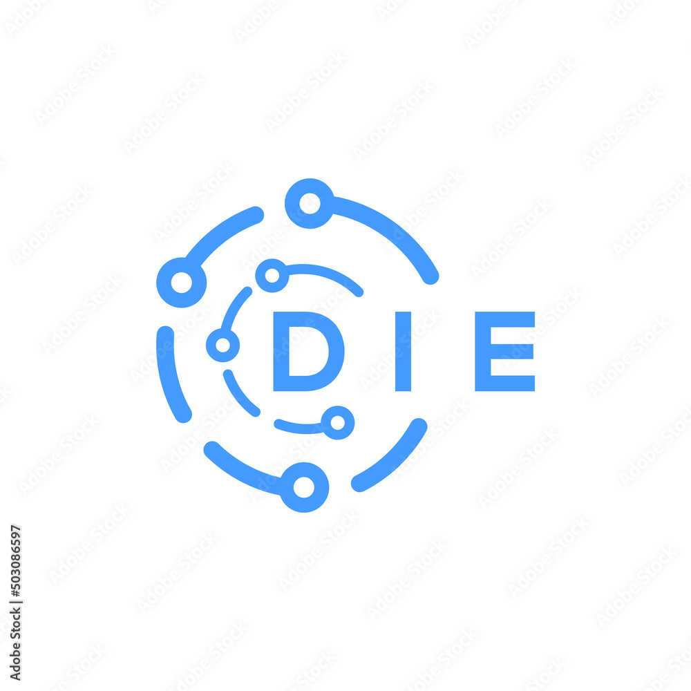 DIE technology letter logo design on white  background. DIE creative initials technology letter logo concept. DIE technology letter design.
