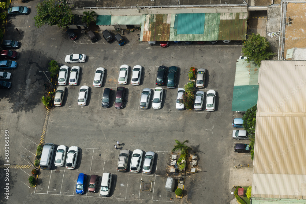Aerial View of Urban Parking Lot, Colombo, Sri Lanka Aerial View of Urban Parking Lot, Colombo, Sri Lanka