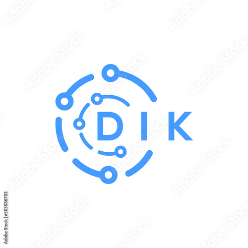 DIK technology letter logo design on white  background. DIK creative initials technology letter logo concept. DIK technology letter design.