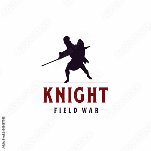 Vintage Logo Vector With Silhouette Knight