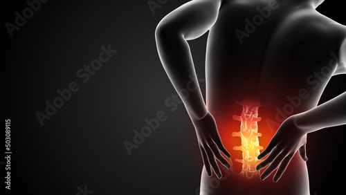 Human holding back due to back pain	