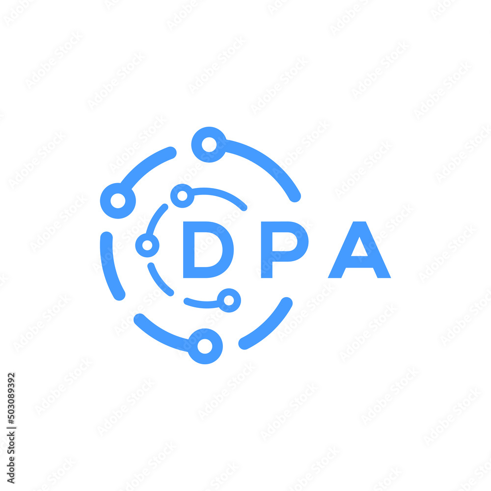 DPA technology letter logo design on white  background. DPA creative initials technology letter logo concept. DPA technology letter design.
