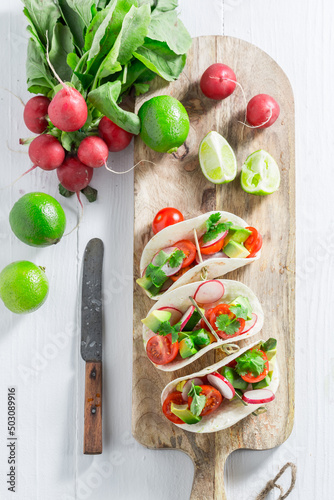 Healthy and tasty tacos wit...
