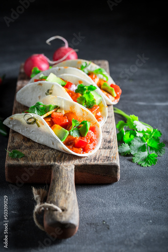 Delicious and homemade taco...