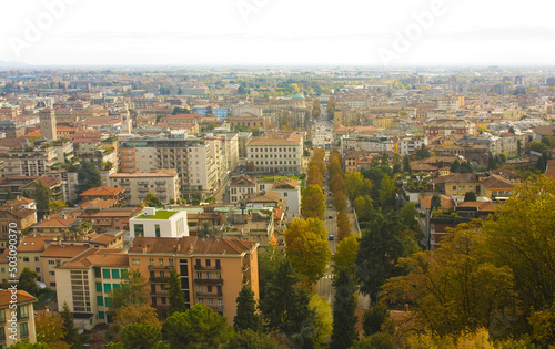 Panoramic view of Bergamo from the castle walls