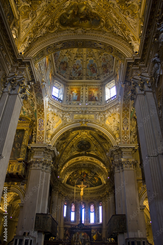  Interior of Basilica Santa Maria Maggiore in Bergamo, Italy