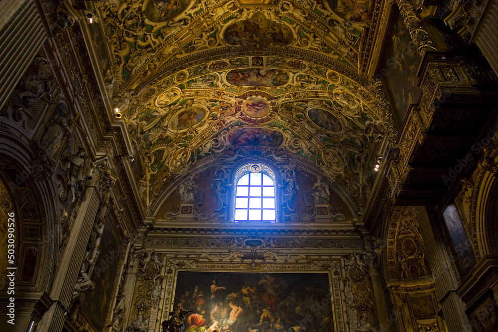 Interior of Basilica Santa Maria Maggiore in Bergamo, Italy