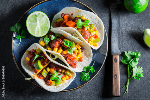 Tasty and vegetarian tacos ...