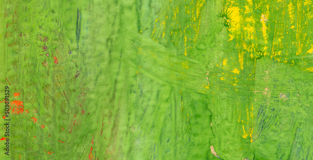 Fototapeta premium Green paint on paper as a background.