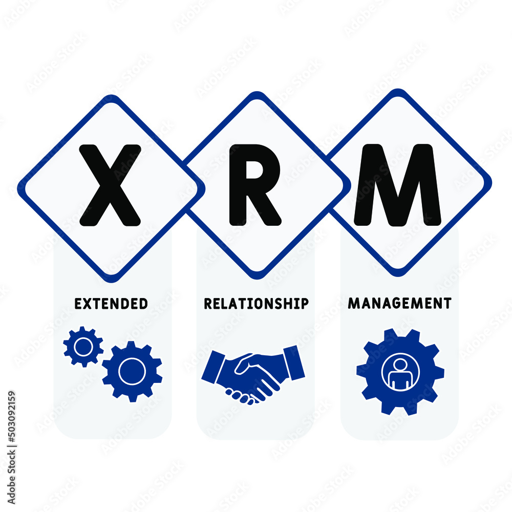 XRM - eXtended Relationship Management acronym. business concept background. vector illustration concept with keywords and icons. lettering illustration with icons for web banner, flyer XRM - eXtended Relationship Management acronym. business concept background. vector illustration concept with keywords and icons. lettering illustration with icons for web banner, flyer