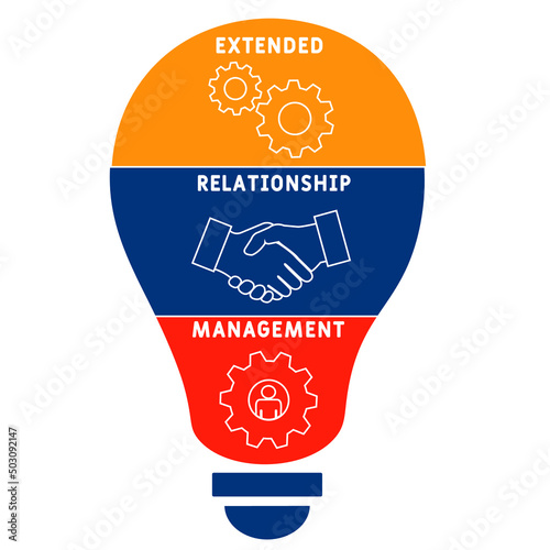 XRM - eXtended Relationship Management acronym. business concept background.  vector illustration concept with keywords and icons. lettering illustration with icons for web banner, flyer
