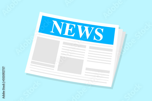Vector mock up of a daily newspaper. Newspaper template. Newspaper with location for copy space. Newspaper template with world news economy business headlines. Daily news isolated on white background
