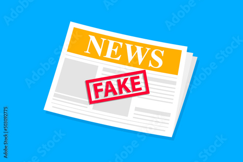 Fake Newspaper template. Fake News. Newspaper template with fake world news, economy, business headlines. Daily news isolated on white background. Check the truth and don't share fake news