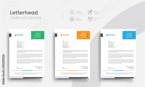 Professional simple business letterhead templates for the brand letters print set. Modern clean corporate letterhead for company stationery! Vol - 8