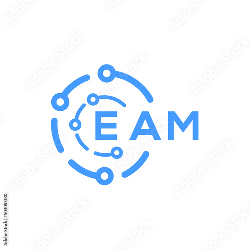 EAM technology letter logo design on white  background. EAM creative initials technology letter logo concept. EAM technology letter design.
 photo